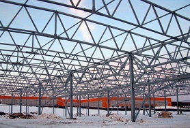 Строительство многопролетного быстровозводимого здания системы Трасскон