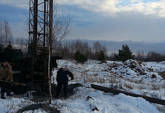 Geological work on site in Nizhny Novgorod region